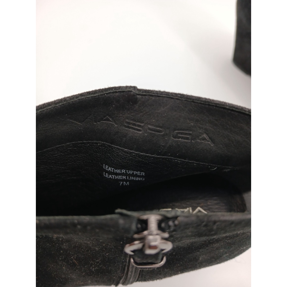 Via Spiga Black Suede Ankle Wedge Boots Size 7 Booties - Picture 9 of 16